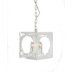 4-Light Chrome Chandelier With A Clear Acrylic Shade