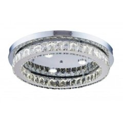 3-Light Chrome LED Flush Mount With Clear Crystal Accents