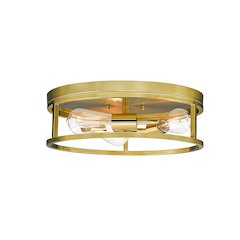 3-Light Gold Metal Flush Mount