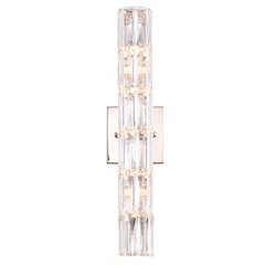 5-Light Chrome Wall Sconce With Clear Crystal Accents