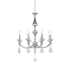 8-Light Chrome Chandelier With Clear And Champagne Crystals