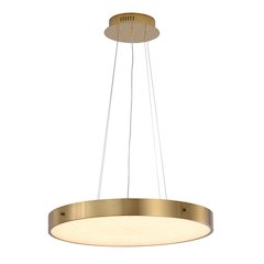 1-Light Brass LED Chandelier With A Clear Acrylic Beaded Diffuser
