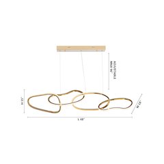 4-Light Gold Stainless Steel Chandelier With Clear Crystals