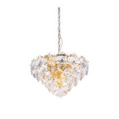 9-Light Gold Chandelier With Clear Crystals