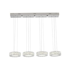 7-Light Chrome LED Chandelier With Clear Crystals