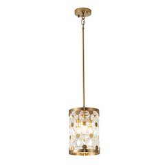 3-Light Copper Pendant With Clear Crystal Star Detailing