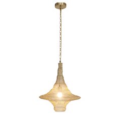 1-Light Gold Pendant With A Chain Basket Shade