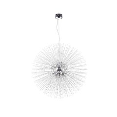 22-Light Chrome Chandelier With Clear Crystals