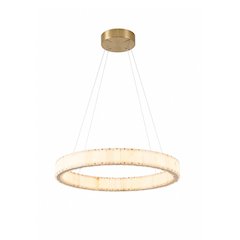 1-Light Brass LED Pendant With Natural Alabaster Accents