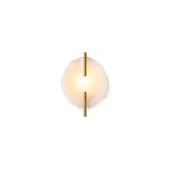 1-Light Brass Wall Sconce With A Natural Alabaster Accent