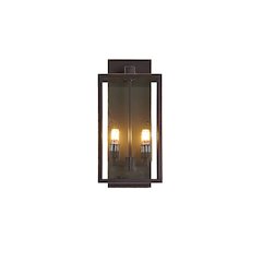 2-Light Oil Bronzed Black Outdoor Wall Sconce With A Glass Shade