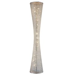 15-Light Chrome Floor Lamp With Clear Crystals