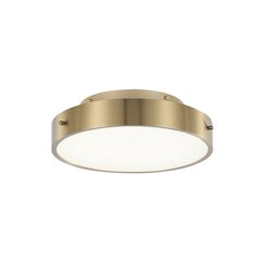 1-Light Brass LED Flush Mount With A Clear Acrylic Beaded Diffuser