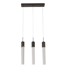 3-Light Black Chandelier With A Clear Bubble Crystal