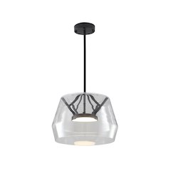 1-Light Black LED Pendant With A Clear Glass Shade