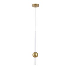 1-Light Gold LED Pendant With A White Glass Shade