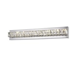 1-Light Chrome stainless steel LED Wall Sconce With Clear Crystal Accents