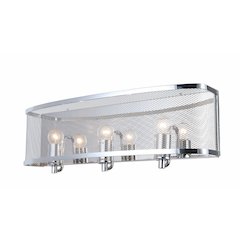 3-Light Chrome Wall Sconce With A Metal Mesh Shade