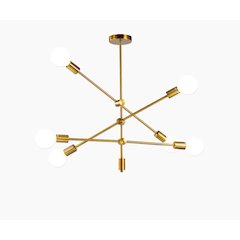 6-Light Antique Gold Metal Sputnik Chandelier