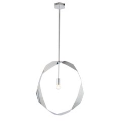 1-Light Chrome Twisted Ring Pendant