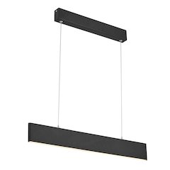 1-Light Matte Black LED Chandelier In A Rectangular Shape