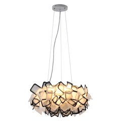 1-Light White And Black Acrylic Cloud LED Chandelier