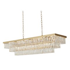 17-Light Gold Chandelier With Clear Crystals
