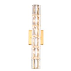 5-Light Gold Wall Sconce With Clear Crystal Accents