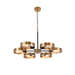 6-Light Black And Golden Bronze Accents Chandelier