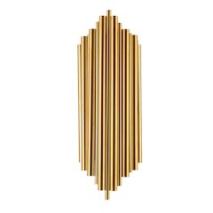 2-Light Gold Stainless Steel Rod Wall Sconce