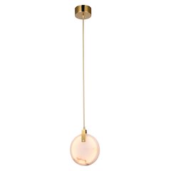 1-Light Gold Stainless Steel LED Pendant With A Round Spanish Alabaster