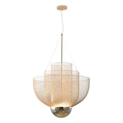 1-Light 3-Tier Gold Mesh LED Chandelier