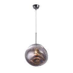 1-Light Chrome Pendant With A Chrome Acrylic Shade