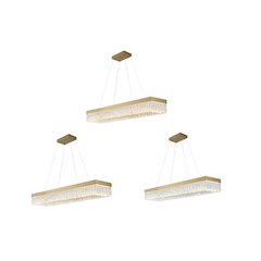 4-Light Gold LED Chandelier With Clear Crystal Accents