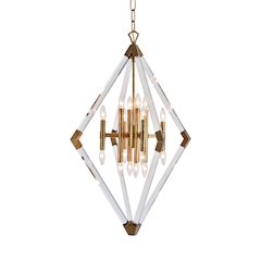 16-Light Antique Gold Chandelier With Clear Acrylic Arms