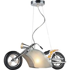 1-Light Brown And Silver Children's Lighting With Frosted Glass Shade