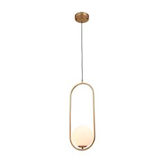1-Light Gold Pendant With A Milk White Glass Shade