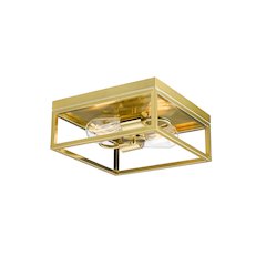 2-Light Gold Metal Flush Mount