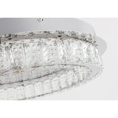 1-Light Chrome LED Flush Mount With Clear Crystal Accents