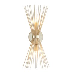 2-Light Gold Iron Spiked Cone Wall Sconce