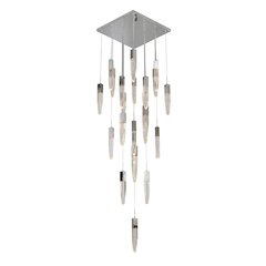 25-Light Chrome Chandelier With A Clear iceberg bubble Crystal
