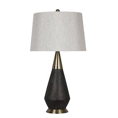 1-Light Dark Walnut Polyresin Table Lamp With  A Shade