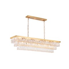 16-Light Gold Metal Chandelier With Clear Crystal