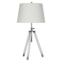 1-Light Chrome Table Lamp With Acrylic Legs And A Shade