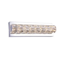 1-Light Chrome Wall Sconce With Clear Crystal Accents