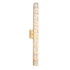 9-Light Gold Wall Sconce With Clear Crystal Accents