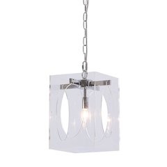 1-Light Chrome Metal Pendant With An Acrylic Shade