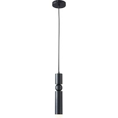 1-Light Matte Black Single Pendant With A Rounded Base Tip