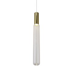 1-Light Gold LED Pendant With A Clear Glass Shade