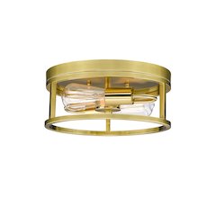 2-Light Gold Metal Flush Mount